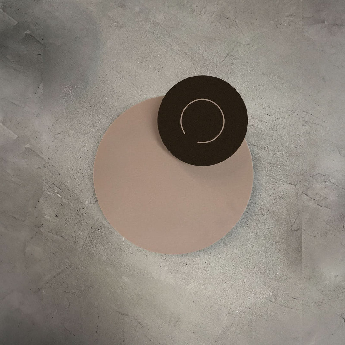 Applique murale LED DoppioZero en acier, vieux rose et marron, Ø 30 cm