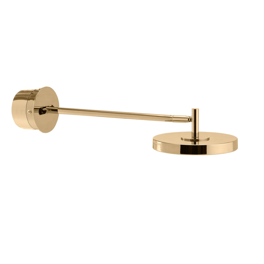 Applique murale LED Asteria Long HW en aluminium, laiton poli, Ø 15 cm