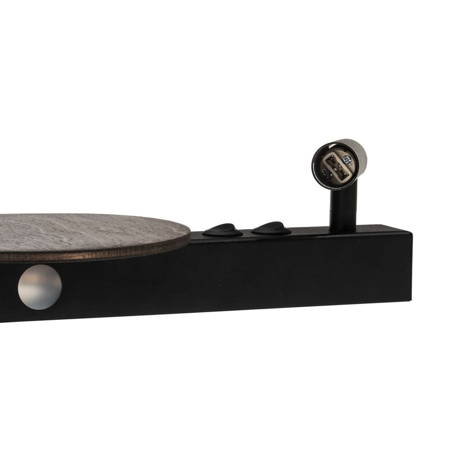 Applique murale Hotel Mood en bois, noir, 2 lumières, hauteur 22,5 cm