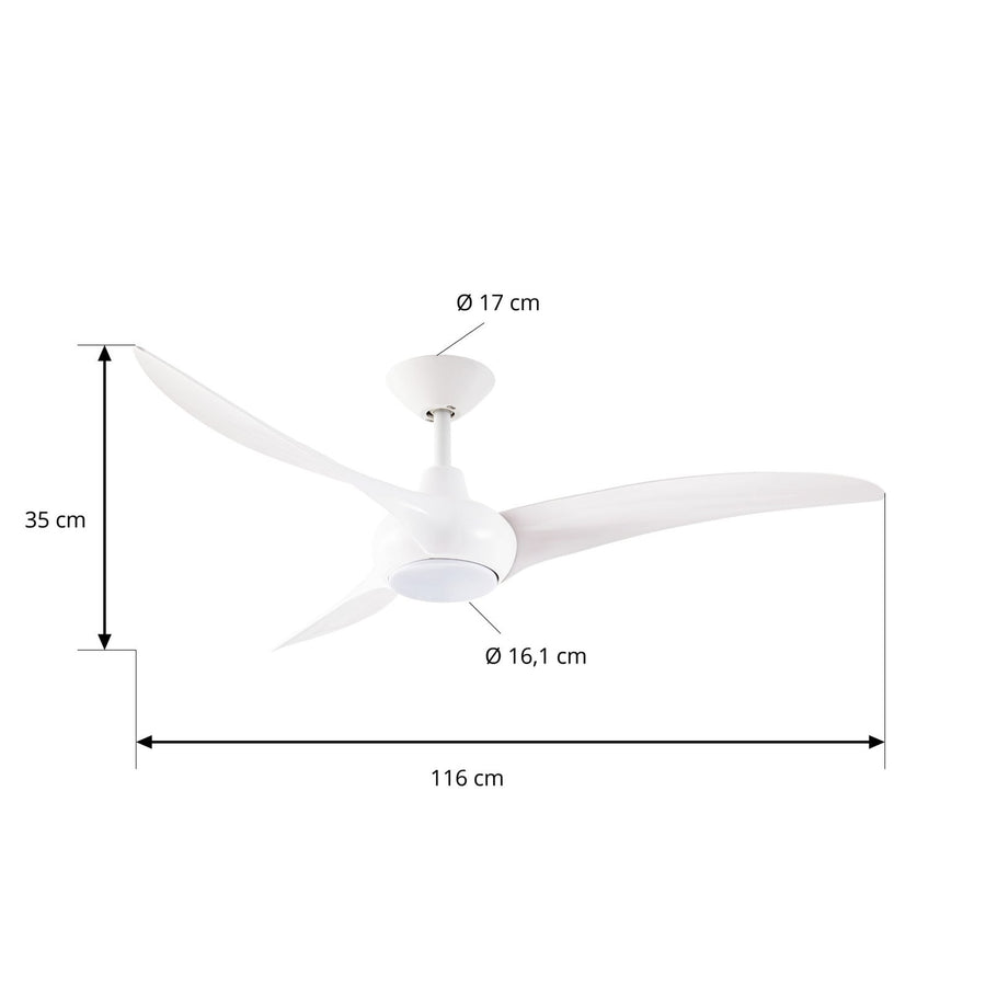 Schéma technique annoté indiquant le diamètre de 116 cm et la hauteur de 35 cm.