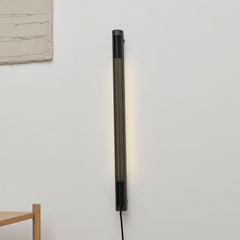 Applique murale Radent en acier, noir, hauteur 70 cm, 3000 K, 9 W, largeur 4,2 cm