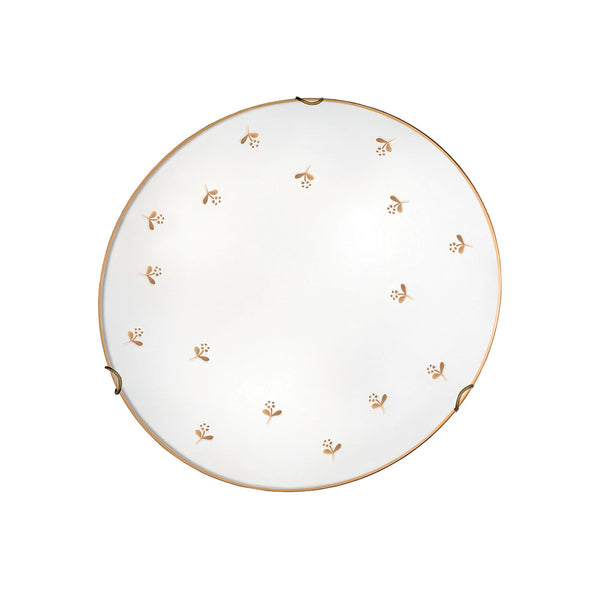 Applique murale Kolarz Nonna en verre, blanc et doré, 2 lumières, Ø 40 cm, 60 W, hauteur 9 cm, modèle 2