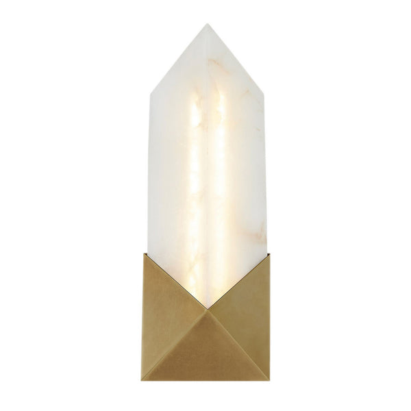 Applique murale LED Caesar en acier, laiton ancien et crème marbré, hauteur 30,5 cm