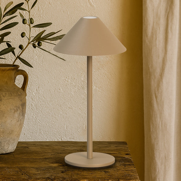 Lampe à poser d'extérieur LED rechargeable Prato en métal, marron, Ø 12,5 cm, IP54