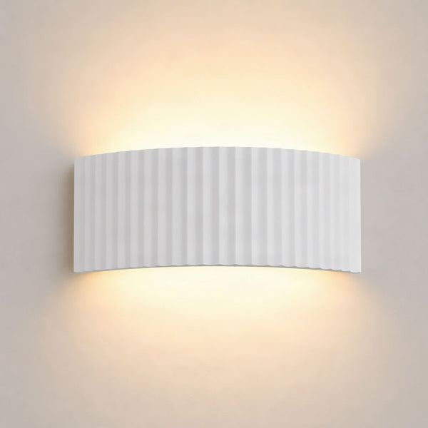 Applique murale Naike en plâtre, blanc, 2 lumières, hauteur 15 cm, 8 W