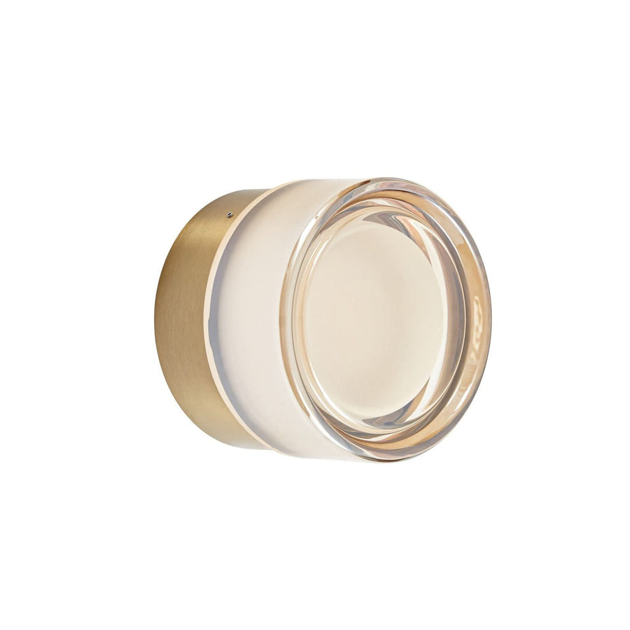 Applique murale LED Somber en verre, doré et ambre teinté, Ø 12,5 cm, IP44