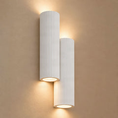 Applique murale Piper en plâtre, blanc, 4 lumières, hauteur 32 cm