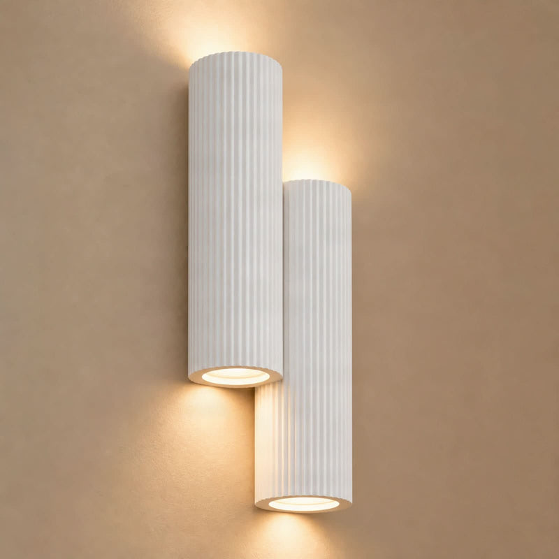 Applique murale Piper en plâtre, blanc, 4 lumières, hauteur 32 cm