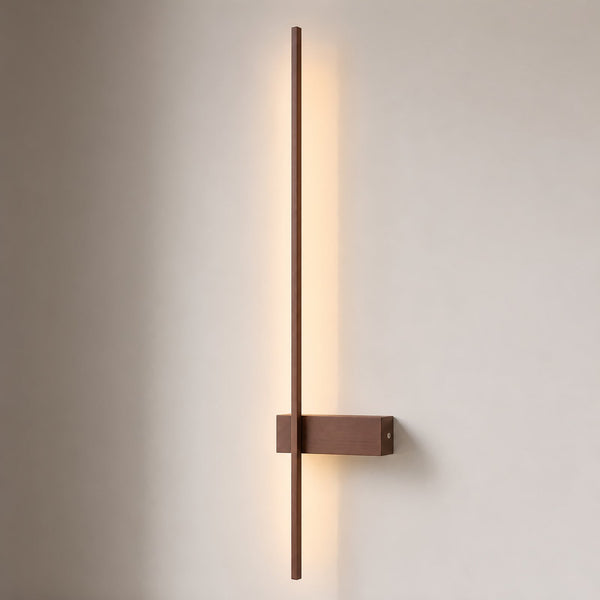 Applique murale LED Natsumi en aluminium, marron, hauteur 90 cm