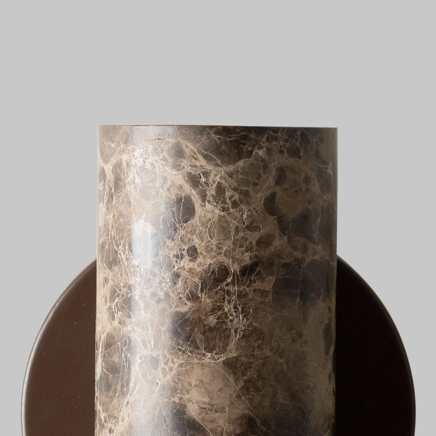 Applique murale Tivoli en pierre, marron, 2 lumières, Ø 9,5 cm