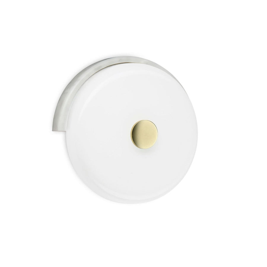 Applique murale LED Trip en verre, blanc marbré et blanc brillant, hauteur 19 cm