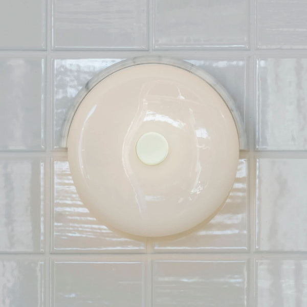 Applique murale LED Trip en verre, blanc marbré et blanc brillant, hauteur 19 cm