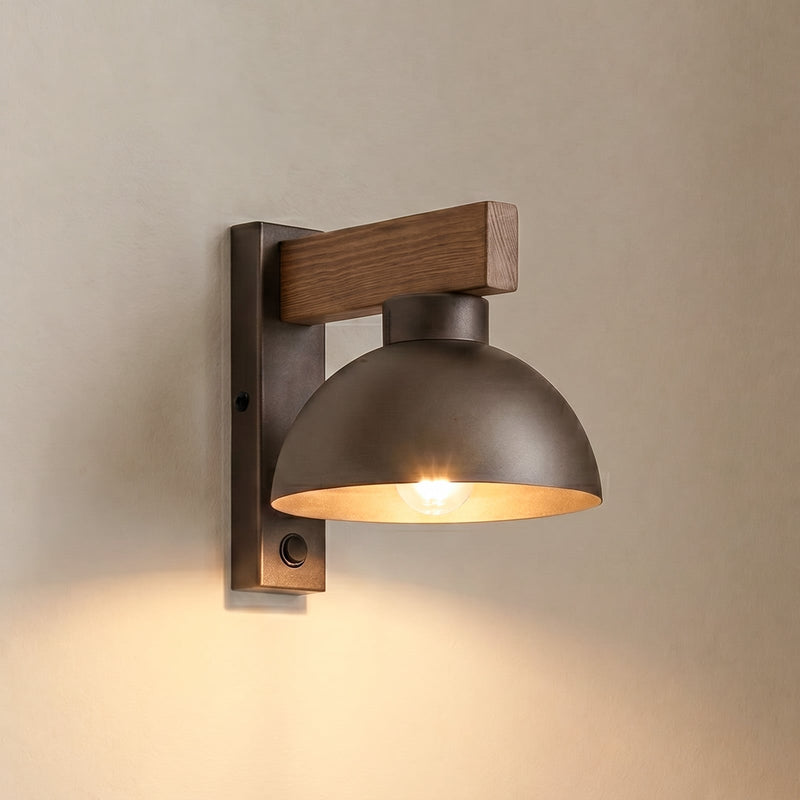 Applique murale Oslo en bois, marron, hauteur 20 cm