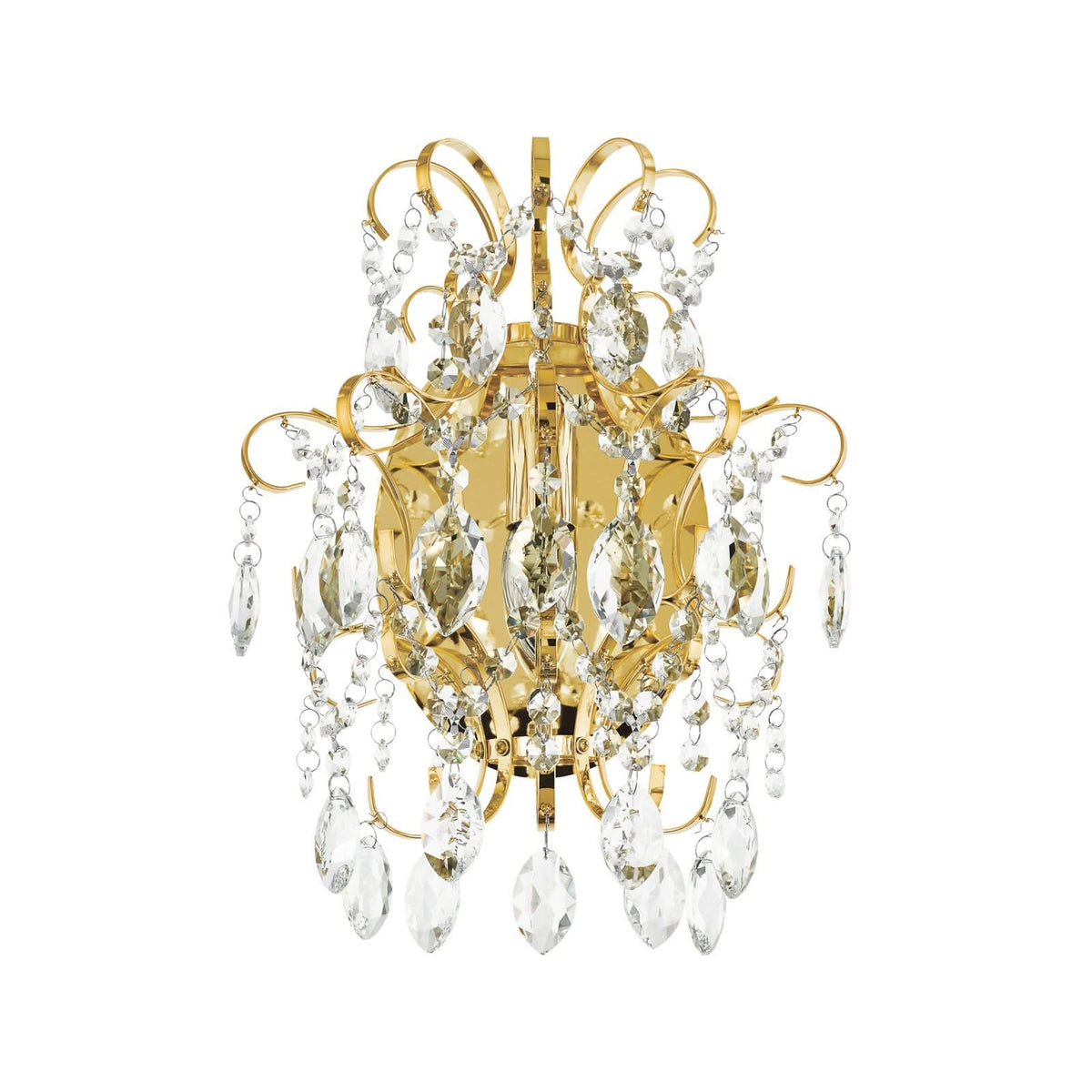 Applique murale Fenoullet en verre, laiton et transparent, hauteur 37 cm
