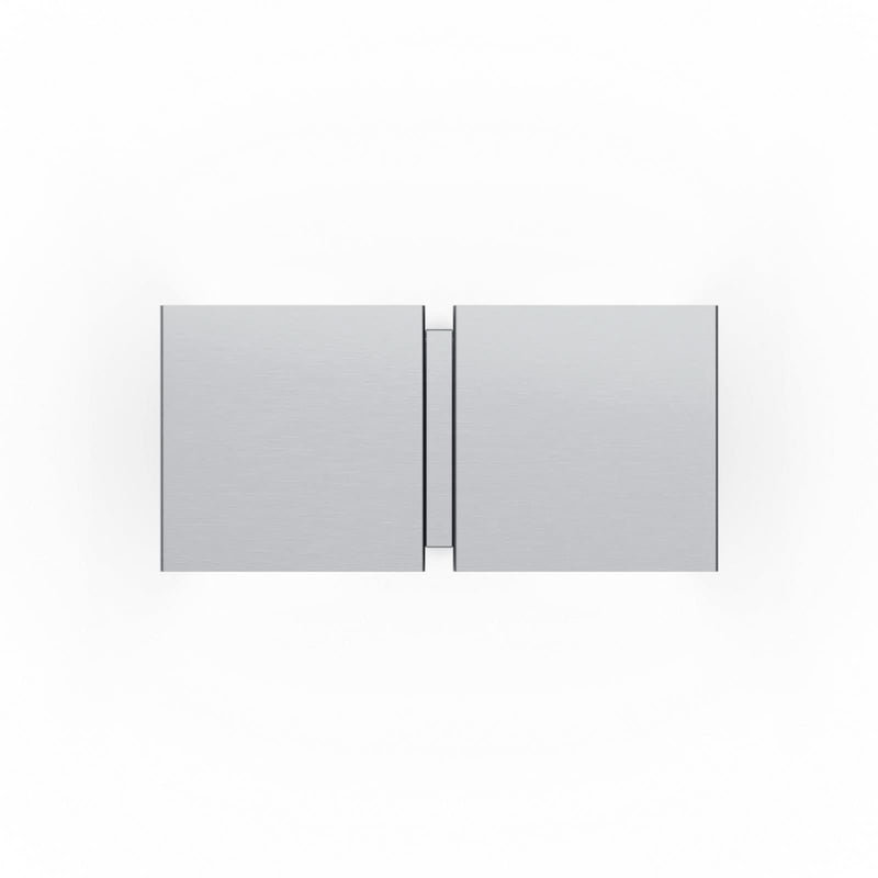 Applique murale CG Square en acier, aluminium brossé, 2 lumières, hauteur 10 cm