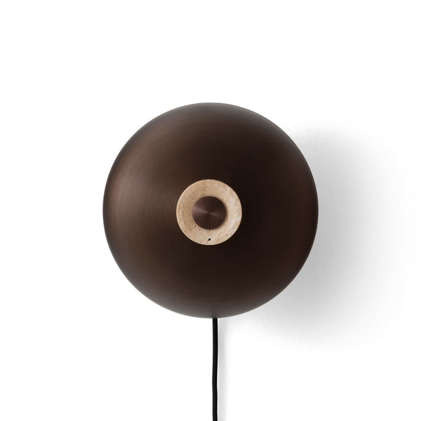 Applique murale LED Reverse en pierre, bronze et sable, Ø 24 cm