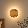 Applique murale LED Havana S en bois, noir mat, Ø 19 cm, IP44, 12 W, modèle 2
