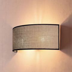 Applique murale Nature en tissu, marron et noir, 2 lumières, hauteur 16 cm