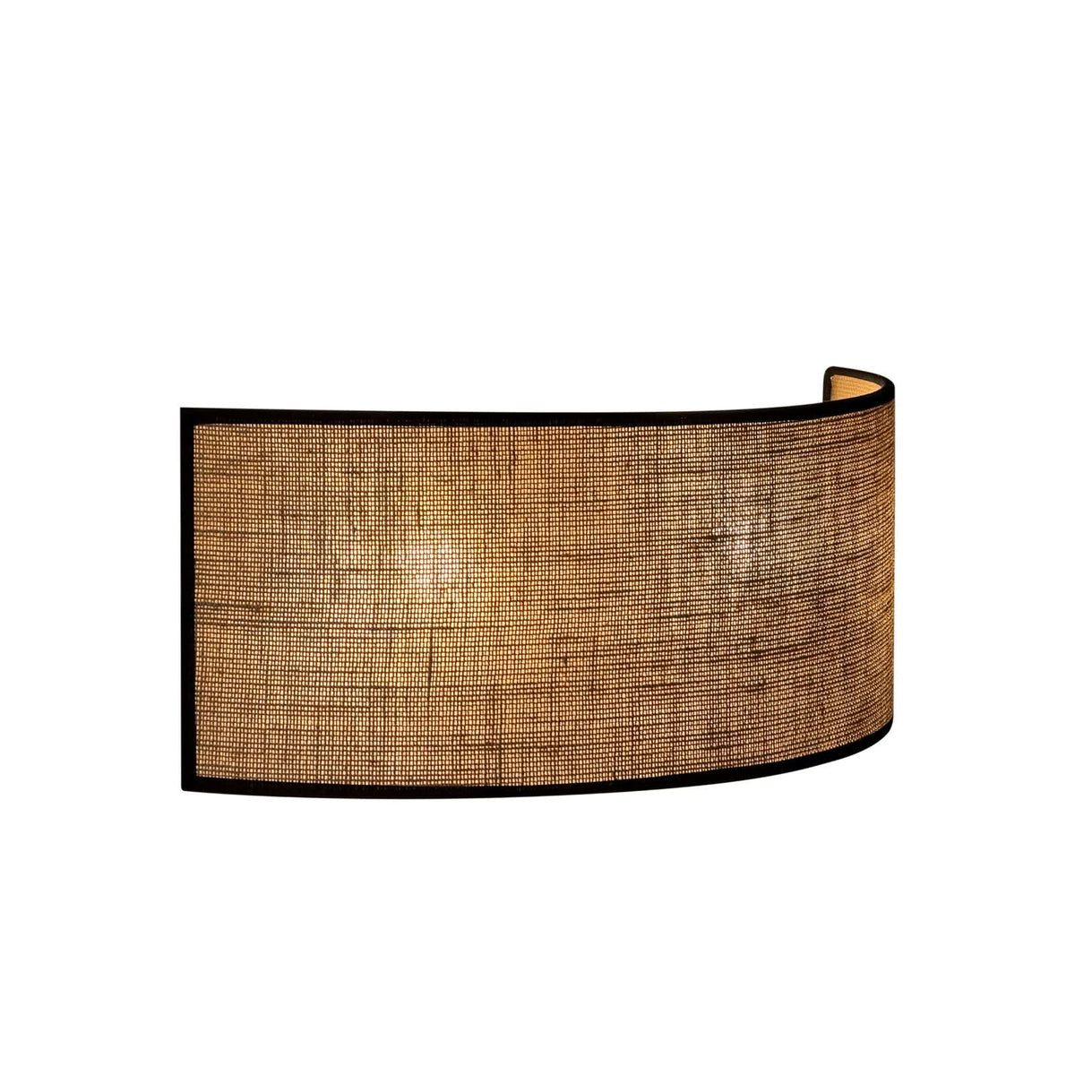 Applique murale Nature en tissu, marron et noir, 2 lumières, hauteur 16 cm