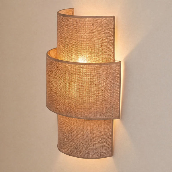 Applique murale Nature en tissu, marron, 2 lumières, hauteur 40,5 cm
