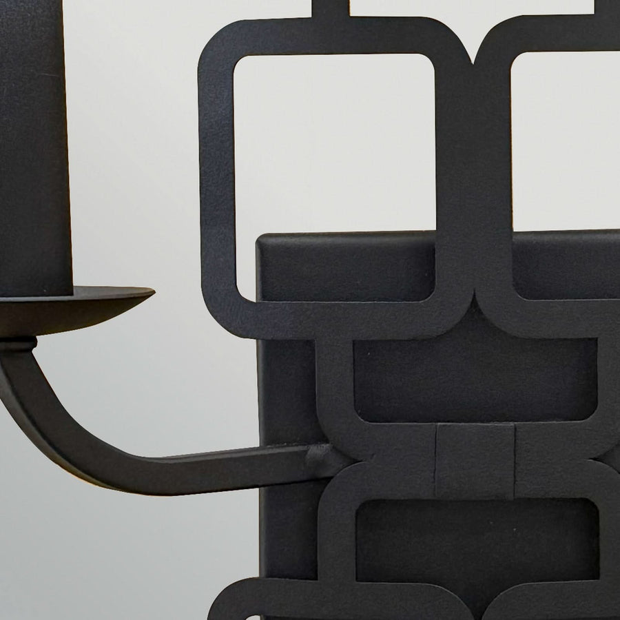 Applique murale Sabina en tissu, noir, 2 lumières, hauteur 42,4 cm