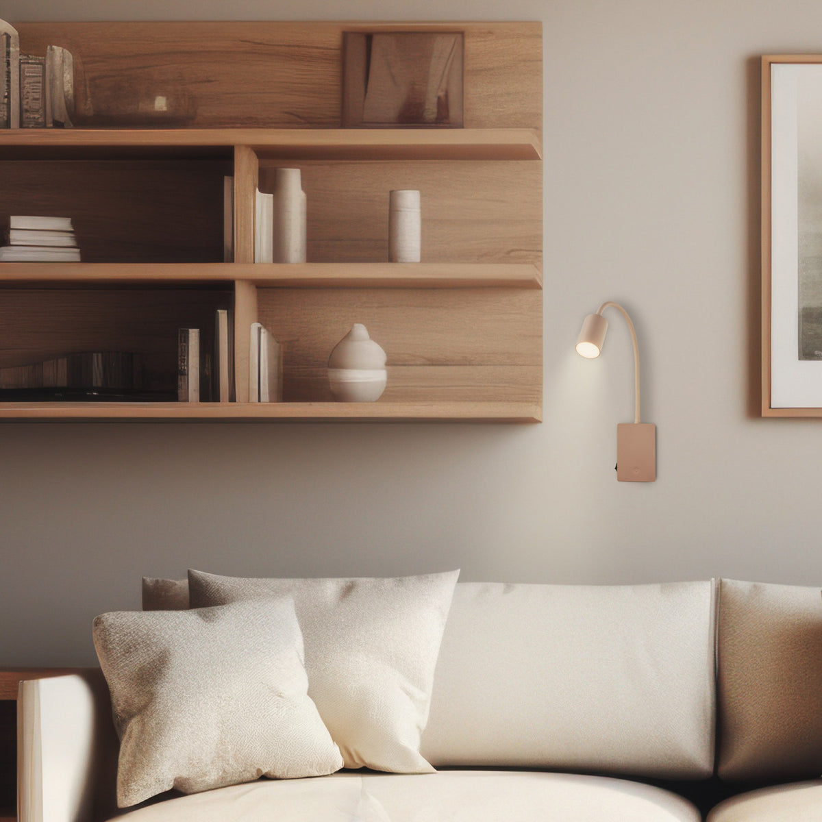 Applique murale LED rechargeable Brilo, beige, hauteur 51 cm