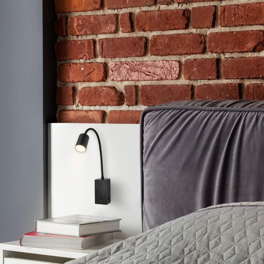 Applique murale LED rechargeable Brilo, noir, hauteur 51 cm