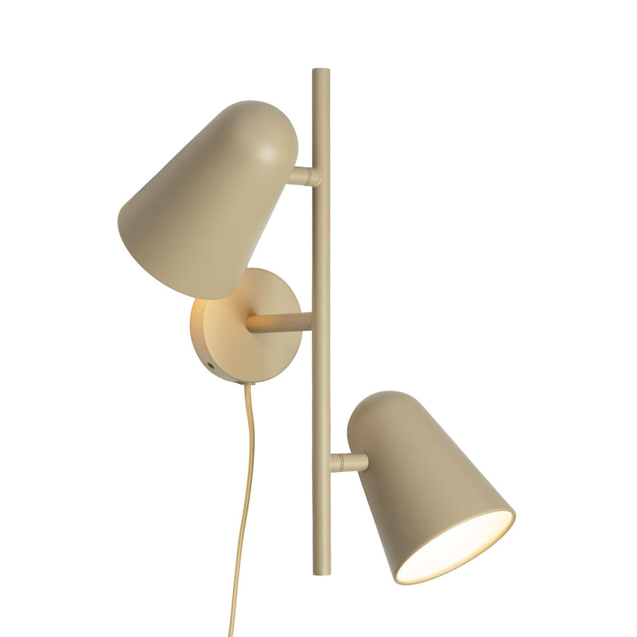 Applique murale Salamanca en métal, sable, 2 lumières, hauteur 43 cm