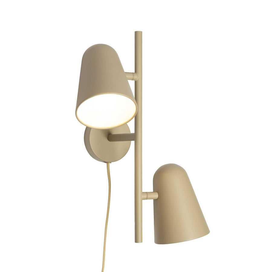Applique murale Salamanca en métal, sable, 2 lumières, hauteur 43 cm