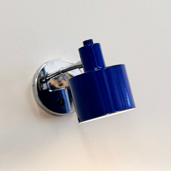 Applique murale Ocean en métal, bleu et chromé, hauteur 10,5 cm