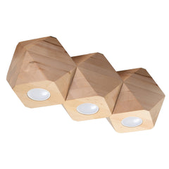 WOODY 3 natural wood ceiling light