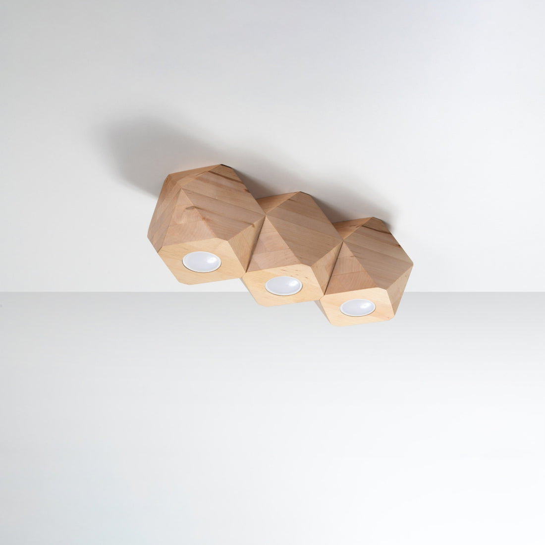 WOODY 3 natural wood ceiling light