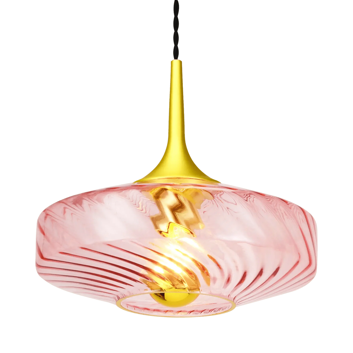 Suspension Roxanne Ø20 cm – Luminaire en verre soufflé transparent design élégant