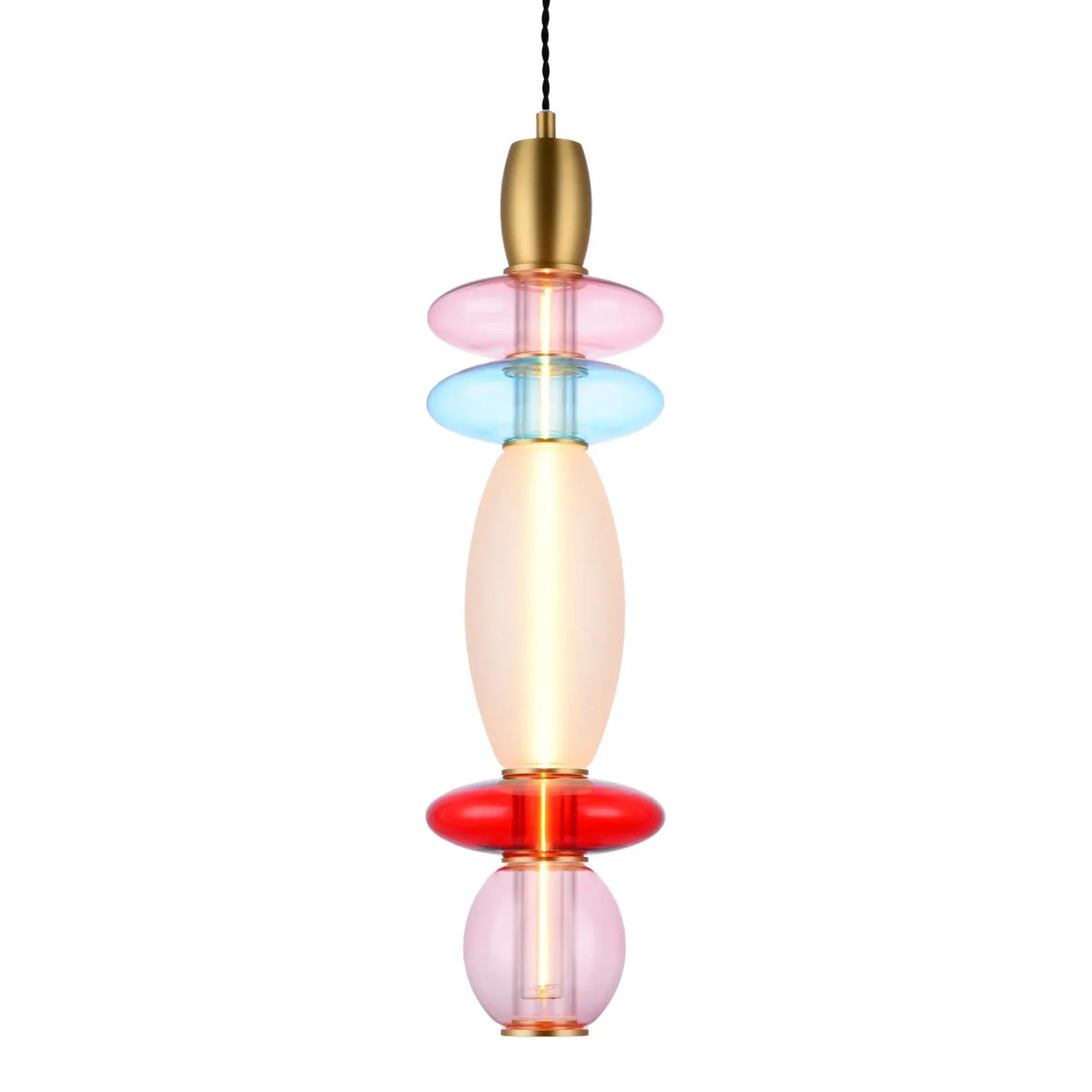 Suspension Léonor verticale – Verre design coloré