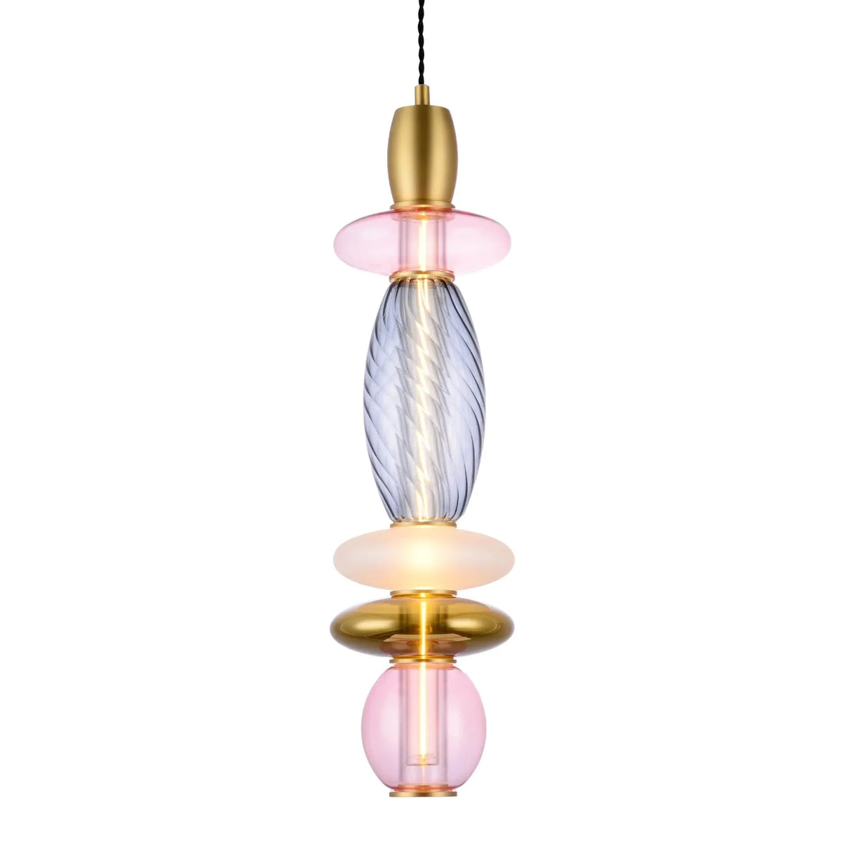 Suspension Léonor verticale – Verre design coloré
