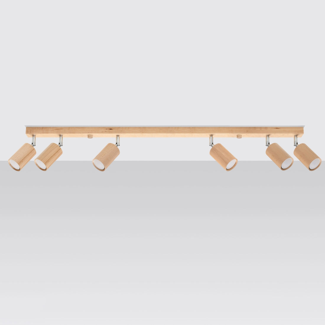 BERG 6 natural wood ceiling light