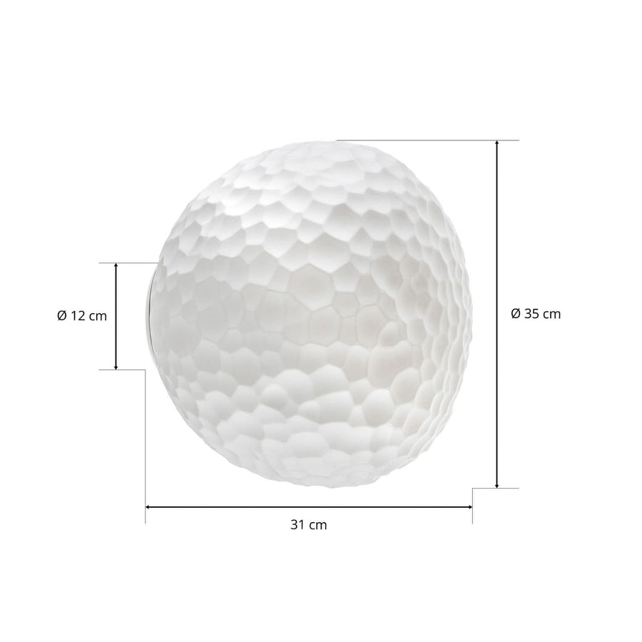 Schéma de dimensions : diamètre 35 cm, largeur 31 cm et fixation Ø 12 cm.