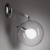 Applique murale Miconos en verre, chrome poli et transparent
