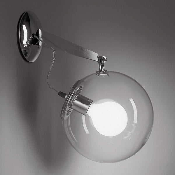 Applique murale Miconos en verre, chrome poli et transparent