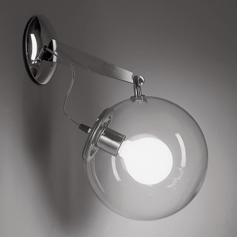 Applique murale Miconos en verre, chrome poli et transparent