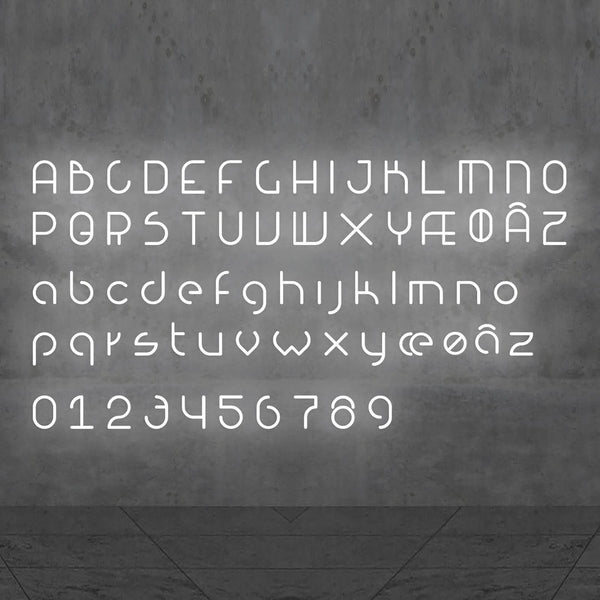 Applique murale LED Alphabet en aluminium, blanc, hauteur 65 cm, 3000 K, 20 W, largeur 65 cm, modèle 2