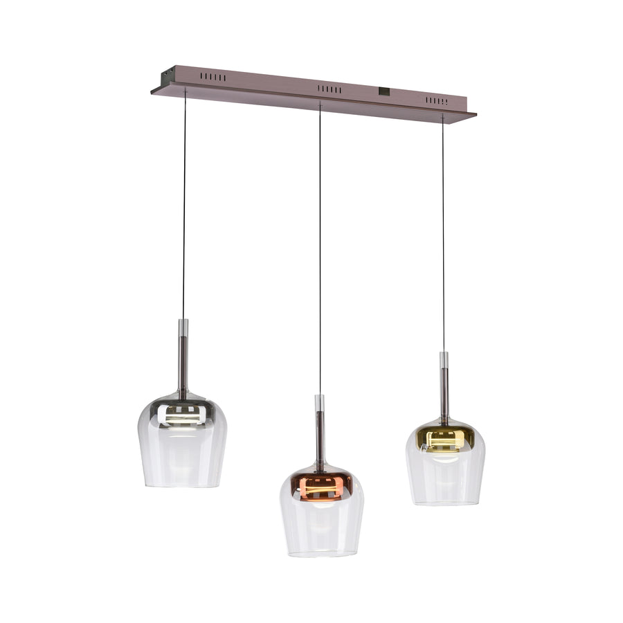 Suspension Q-Kon multicolore, verre, L 21 cm