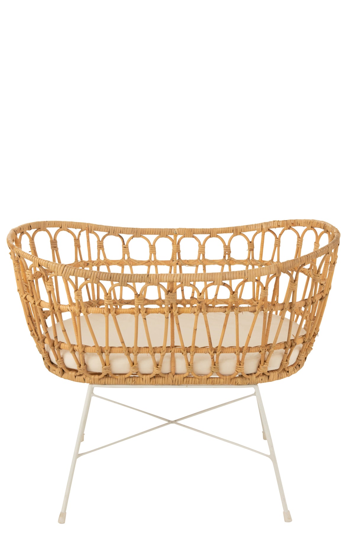 White Metal and Rattan Baby Crib | Sala