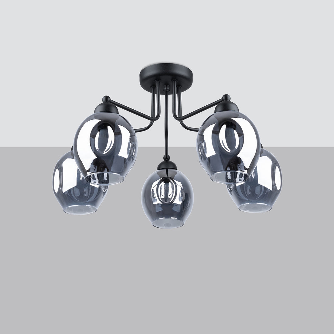FILLAN 5-light chandelier, black