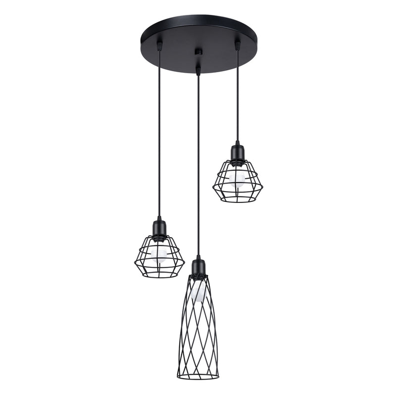 SUBA 3P pendant lamp black