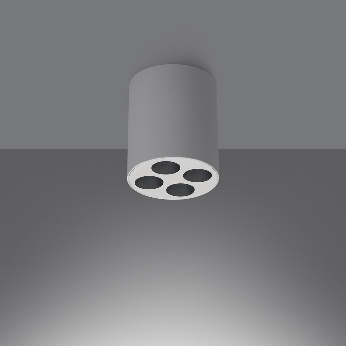 Mise en ambiance du plafonnier allumé diffusant une lumière douce