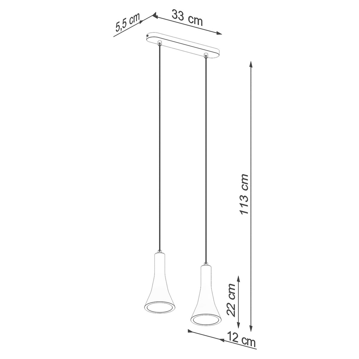 Lampe suspendue REA 2 béton