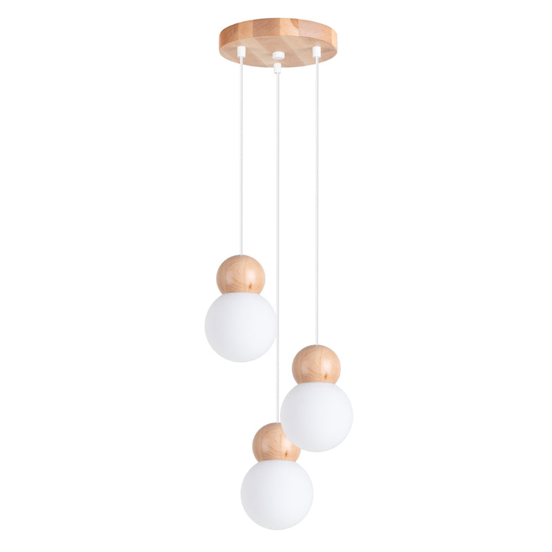 PEKKA 3P pendant lamp white/natural wood