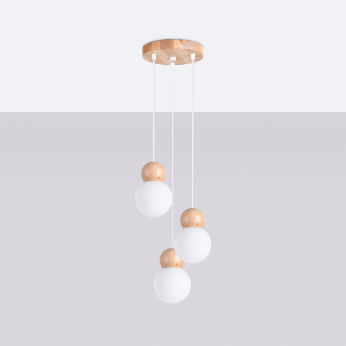 PEKKA 3P pendant lamp white/natural wood