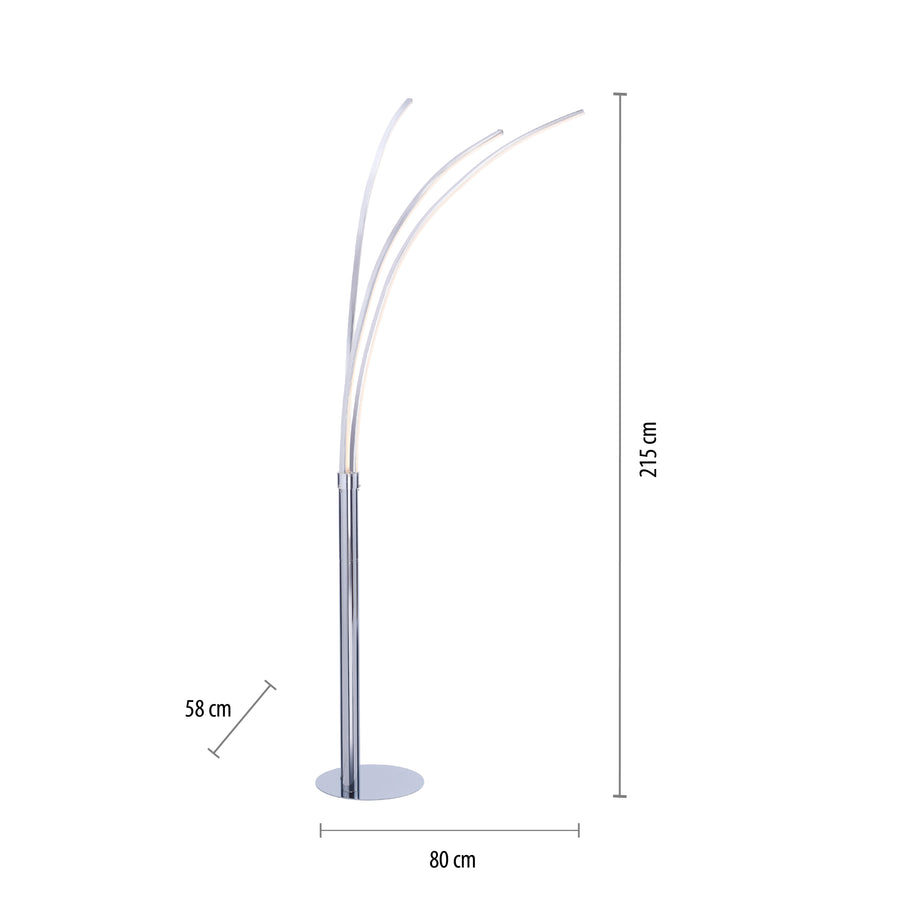 Lampadaire Maja chromé